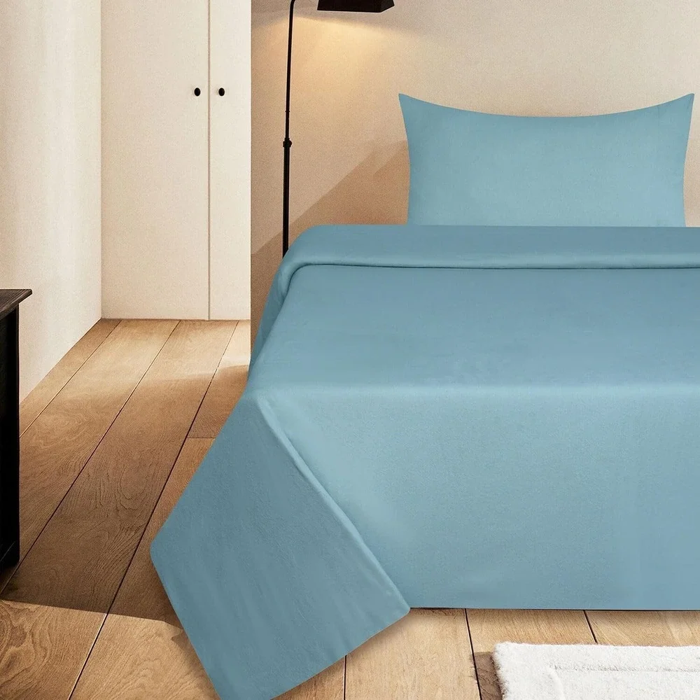 100% Cotton Flannel Sheet Set - 4 Piece Heavyweight Brushed King, Stone Blue‎